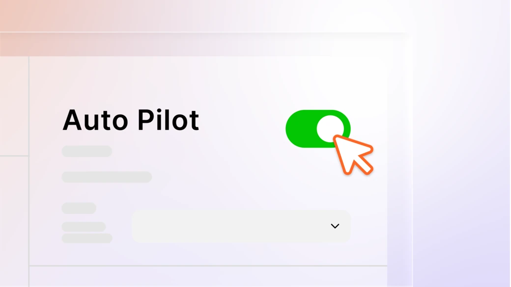 The Auto Pilot setting close up, a green toggle switched on under an orange cursor
