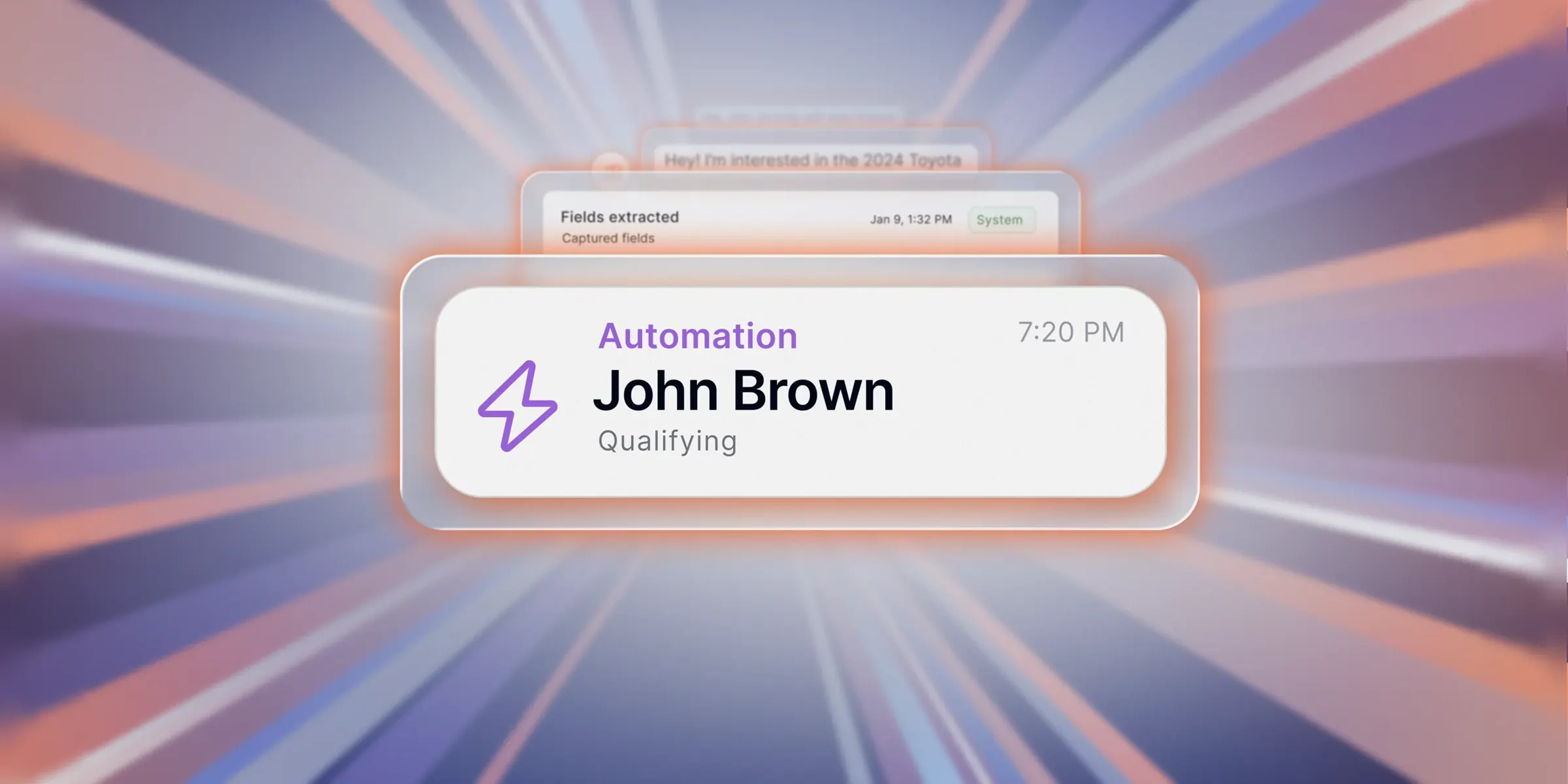 The Automotive AI assistant surfacing a qualified lead.